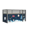 Image de Vipack Lit Enfant Surlev Pino 90x200cm Gris + Rideau En 4 Parties Espace
