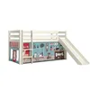 Image de Vipack Pino Lit Mezzanine Avec Toboggan + Rideau De Lit Animalerie