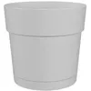 Image de Pot A Fleurs Et Plantes Rond Capri Large - Plastique - Réservoir D'eau - Diametre 30 Cm - Blanc - Artevasi