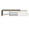 Image de Meuble TV "Move" 110-203cm Noyer & Blanc Mat - TemaHome