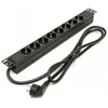 Image de Multiprise - PHASAK - Regleta Rack 19" 1U 8 Tomas 16A 3500W 250V - Noir