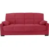 Image de Clic clac 3 places MEGAN 14 - Tissu Soro rouge - Avec accoudoirs - Couchage 130 x 190 cm - L223 x P96 x H103 cm