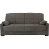 Image de Canapé clic clac 3 places - Taupe - Matelas 17 cm - L223 x P96 x H 103 cm - MEGAN