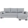 Image de Canapé D'Angle Convertible - Morgan - 3 Places - Gris Clair Avec Coffre 236X143X85Cm