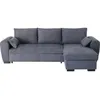 Image de Canapé D'Angle Convertible Réversible Max - Méridienne Avec Coffre - Tissu Gris Foncé - L 240 X P 143 X H 85 Cm