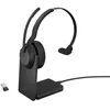 Image de Jabra Evolve2 55 MS Mono - Micro-casque - sur-oreille - Bluetooth - sans fil - Suppresseur de bruit actif - USB-A via adaptateur Bluetooth - noir - avec support de chargement - certifié Zoom, Cisco Webex Certified, Certifié Tencent Meeting, Certifié Al