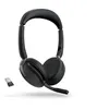 Image de Jabra Evolve2 65 Flex UC Stereo - Micro-casque - sur-oreille - Bluetooth - sans fil - Suppresseur de bruit actif - USB-A - noir - Optimisé pour la CU