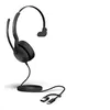 Image de Jabra Evolve2 50 MS Mono - Micro-casque - sur-oreille - filaire - Suppresseur de bruit actif - USB-C, USB-A - Certifié pour Microsoft Teams