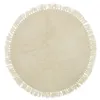 Image de Tapis Rond en Laine Beige Nature 110cm