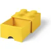 Image de LEGO pierre de rangement avec tiroir 4 plots 25 x 17 cm polypropylène jaune