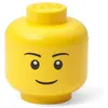 Image de LEGO boîte de rangement tête de garçon mini 10 x 11 cm polypropylène jaune