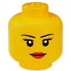 Image de LEGO boîte de rangement tête de fille mini 10 x 11 cm polypropylène jaune