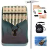 Image de Kalimba piano à pouce 17 touches en bois acajou parfait pour debutants enfants