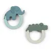 Image de Lot De 2 Anneaux De Dentition En Silicone Deer Friends Green/Blue - Done By Deer