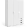Image de Armoire Vega - Décor Blanc Mat - 3 Portes + 3 Tiroirs - L 147 X P 49,6 X H 200,4 Cm