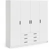 Image de Armoire Vega - Décor Blanc Mat - 4 Portes + 3 Tiroirs - L 195,5 X P 49,6 X H 200,4 Cm - Tvilum