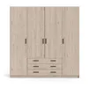 Image de Armoire 4 portes et 3 tiroirs L195,5 cm - Effet Bois clair