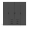 Image de Armoire 4 portes et 3 tiroirs L195,5 cm - Gris Anthracite