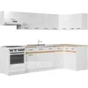 Image de JUNONA Cuisine d'angle complète 340cm - 10 éléments - Plan de travail inclus - Blanc brillant