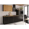 Image de Cuisine complète AYA - Décor noir - L 280 x P 60 x H 214 cm - Plan de travail inclus