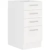 Image de Stolarz Lempert Atlas Meuble Bas 4 Tiroirs - Décor Blanc - L40 X P52x H82 - Plan De Travail Non Inclus
