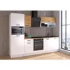Image de Cuisine complète PREGO - L 263 cm - Décor Blanc et chêne - Plan de travail 203 cm inclus