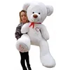Image de Nounours En Peluche Énorme Teddy Bear 75+85 Blanc-Rouge