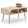 Image de Table basse scandinave chÃªne sonoma avec pieds en bois Â L 90 x P 50 x H 55 cm Â SANDI