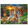 Image de Puzzle 2000 pièces Castorland - Famille Tigre