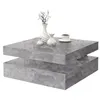 Image de Table basse carrÃ©e pivotante - Panneau de particules - DÃ©cor bÃ©ton gris clair - Classique - L 78 x P 78 x H 35,4 cm - COFFEE