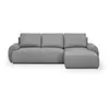 Image de Canapé d'angle droit convertible MILO 4 places - Tissu gris - Coffre de rangement - L 264 x H 84 x P 99/145 cm