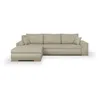 Image de CanapÃ© d'angle convertible rÃ©versible + coffre de rangement - Tissu Beige - L 289 x P 94/188 x H 88 cm - INDIAN
