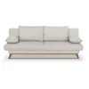 Image de Banquette convertible - 3 places - NAOTO - Tissu beige - Coffre de rangement - 202 x 98 x 98 cm