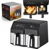 Image de Extralink HOME AIR FRYER 10L (6L+4L) EU SJ-1000 2500W friteuse Double Friteuse d'air chaud Noir
