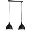 Image de Suspension Nanu En MÃ©tal Noir Ã Deux Lampes