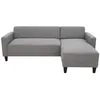 Image de CanapÃ© d'angle fixe 4 places BOB - Tissu souris - RÃ©versible - L 197 x P 117 x H 65 cm