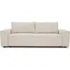 Image de Canapé droit convertible 3 places JOSH - Velours côtelé Beige - Coffre de rangement - L239xP86xH85 cm