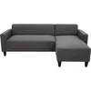 Image de Canapé d'angle fixe 4 places BOB - Tissu Anthracite - Réversible - L 197 x P 117 x H 65 cm