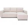 Image de Canapé d'angle convertible réversible 3-4 places PHARELL - Velours côtelé Beige - Coffre de rangement - L 230 x P 155 x H 71-95 cm