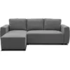 Image de CanapÃ© d'angle convertible rÃ©versible 3 a 4 places - PHARELL - Tissu anthracite - Coffre de rangement - L 224 x P 155 x H 85 cm
