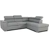 Image de Canapé D'Angle Convertible Réversible Avec Coffre - 5 Places - Daytona - Tissu Gris - 260 X 77 / 94 X 216 Cm