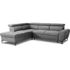 Image de CanapÃ© d'angle convertible rÃ©versible avec coffre - 5 places - KASIMIR - Tissu anthracite - 258 x 79/98 x 219 cm
