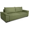 Image de CanapÃ© convertible avec coffre - 3 Ã  4 places - NORMAN - Tissu olive - 240 x 85 x 85 cm