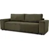 Image de Canapé Convertible 3 Places - Josh - Tissu Lincoln Kaki - Coffre de Rangement - 239 x 86 x 85 cm
