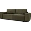 Image de CanapÃ© convertible 3 places - JOSH - Tissu Lincoln Kaki - Coffre de rangement - 239 x 86 x 85 cm