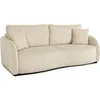 Image de CanapÃ© convertible 3 places - BARI - Velours cotelÃ© - Perle - Coffre de rangement - 215 x 89 x 100 cm
