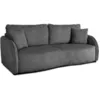 Image de CanapÃ© Convertible 3 Places - Bari - Velours CotelÃ© - Anthracite - Coffre De Rangement - 215 X 89 X 100 Cm