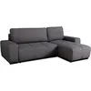 Image de Canapé d'angle convertible réversible - 3 places - Sierra - Avec coffre - Tissu Anthracite - 160 x 82 x 243 cm