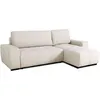 Image de Canapé d'angle convertible réversible - 3 Places - Sierra - Avec coffre - Tissu Beige - 160 x 82 x 243 cm