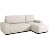 Image de Canapé D'angle Convertible Réversible - 3 Places - Sierra - Avec Coffre - Tissu Beige - 243 X 160 X 82 Cm